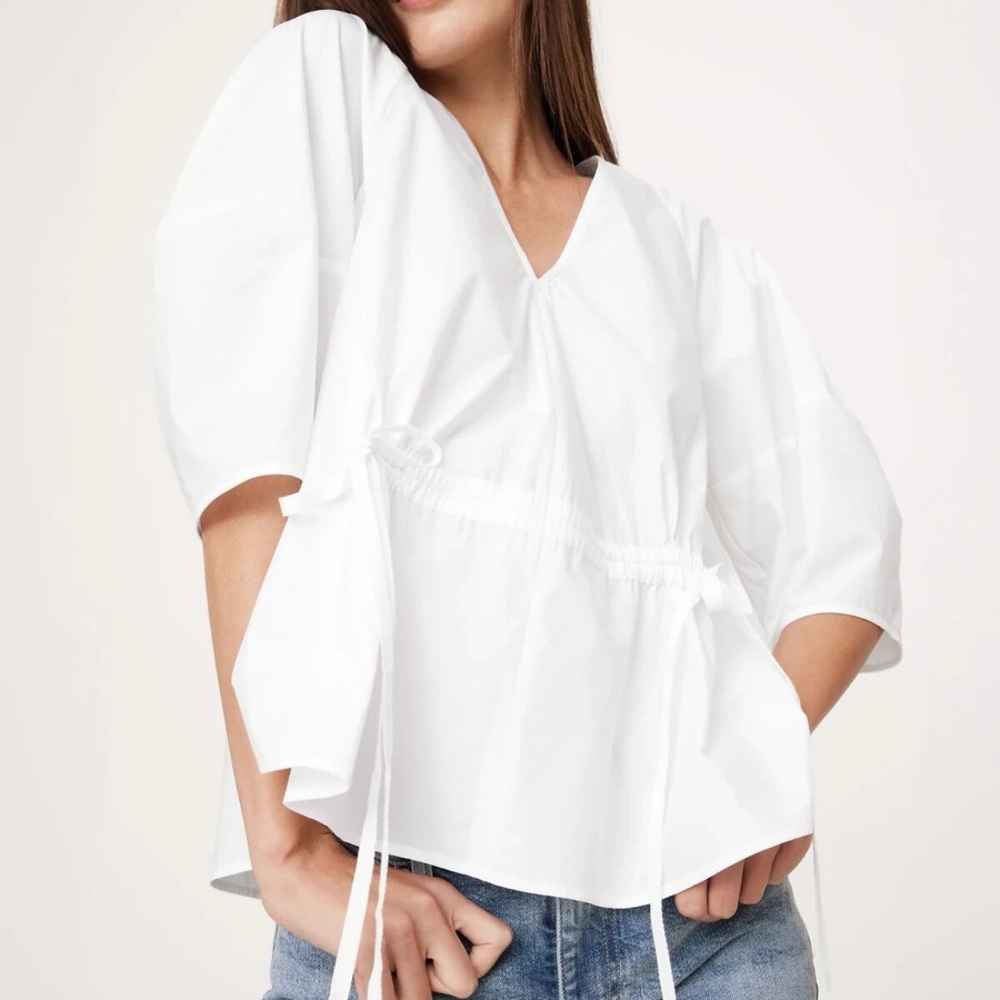 Banana Republic Cotton Poplin Cinch-Waist Top - Picture 2 of 6